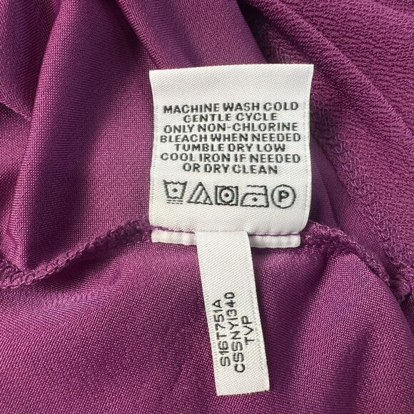 Calvin Klein Women Top Sz M Purple Knit VNeck Cap Ruffle Sleeve - Picture 8 of 8